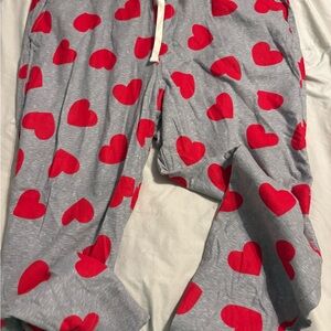 Old Navy Gray Pants with Red Heart Design